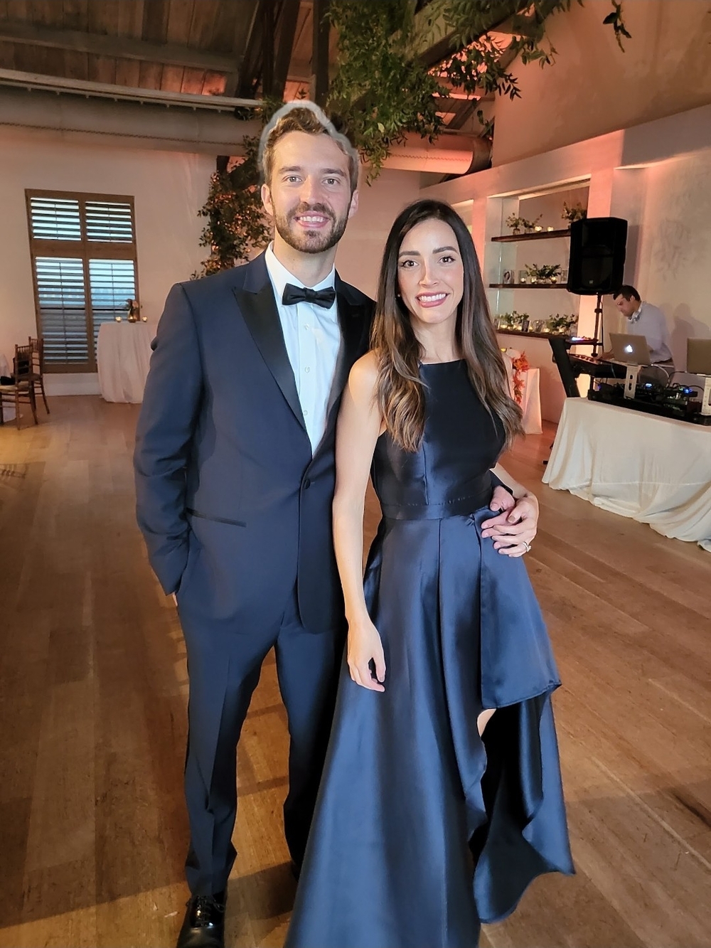 Lulu's Navy Satin High-Low Evening Dress